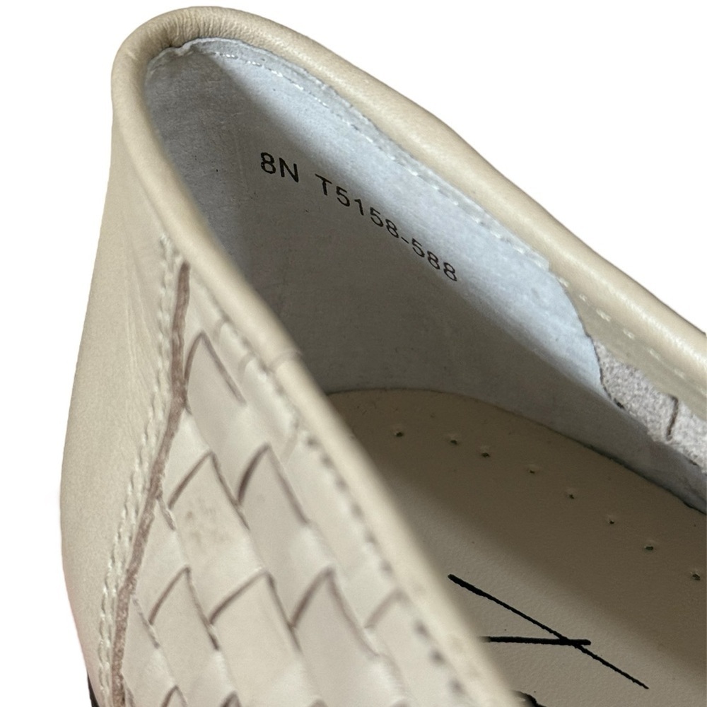 Trotters Liz Bone Beige Basket Woven Leather Loafers Casual Shoes Womens Size 8N - Picture 9 of 12